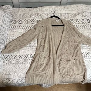Ladies, camel color, long sleeve, knit cardigan